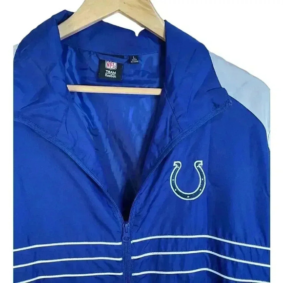 NFL Indianapolis COLTS SI  Windbreaker Jacket Size L Blue & White - Picture 2 of 6